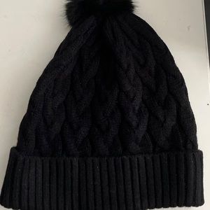 Peace Love World Sweater Hat with Pom Pom - Black (OS) A462240